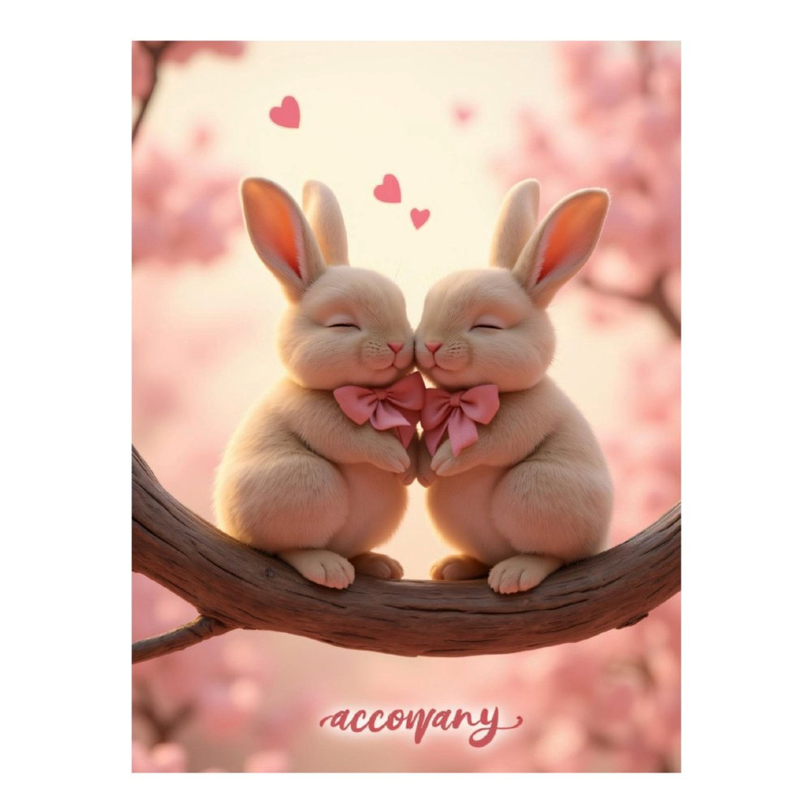 Diamond Art Kits for Adults, Romantic Bunny Pair Blossoms 5D Diamond Painting Kits for Adults Beginners, DIY Full Drill Diamond Painting, Gem Art and Crafts 12x16