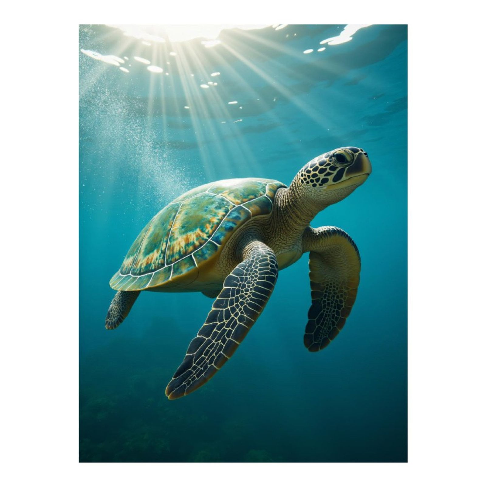 Diamond Art Kits for Adults, Sea Turtle Underwater Sunlight 5D Diamond Painting Kits for Adults Beginners, DIY Full Drill Diamond Painting, Gem Art and Crafts 12x16