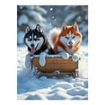 thumbnail image 1 of Diamond Art Kits for Adults, Siberian Huskies Snow Sledding Fun 5D Diamond Painting Kits for Adults Beginners, DIY Full Drill Diamond Painting, Gem Art and Crafts 12x16, 1 of 7