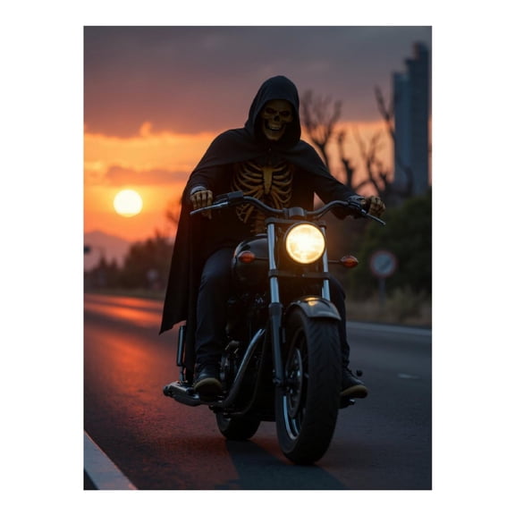 Diamond Art Kits for Adults, Skeleton Rider Sunset Highway 5D Diamond Painting Kits for Adults Beginners, DIY Full Drill Diamond Painting, Gem Art and Crafts 12x16