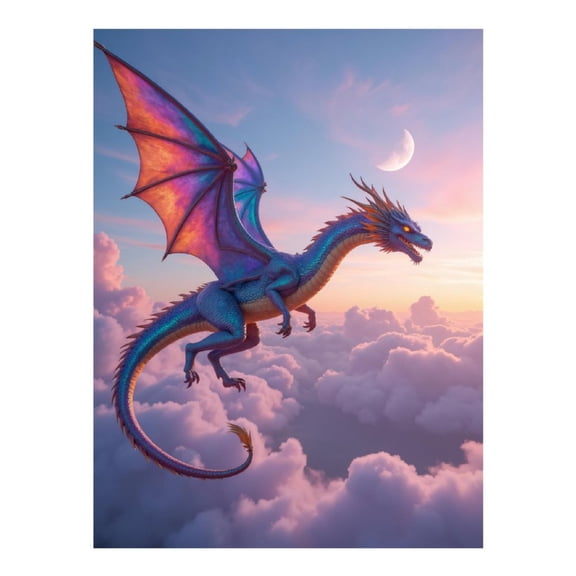 Diamond Art Kits for Adults - Sky Dragon Soaring Clouds 5d Diamond Painting for Adults, Diamond Art for Adults Beginners, Frameless Diamond Painting Kits for Adults for Home Wall Decor