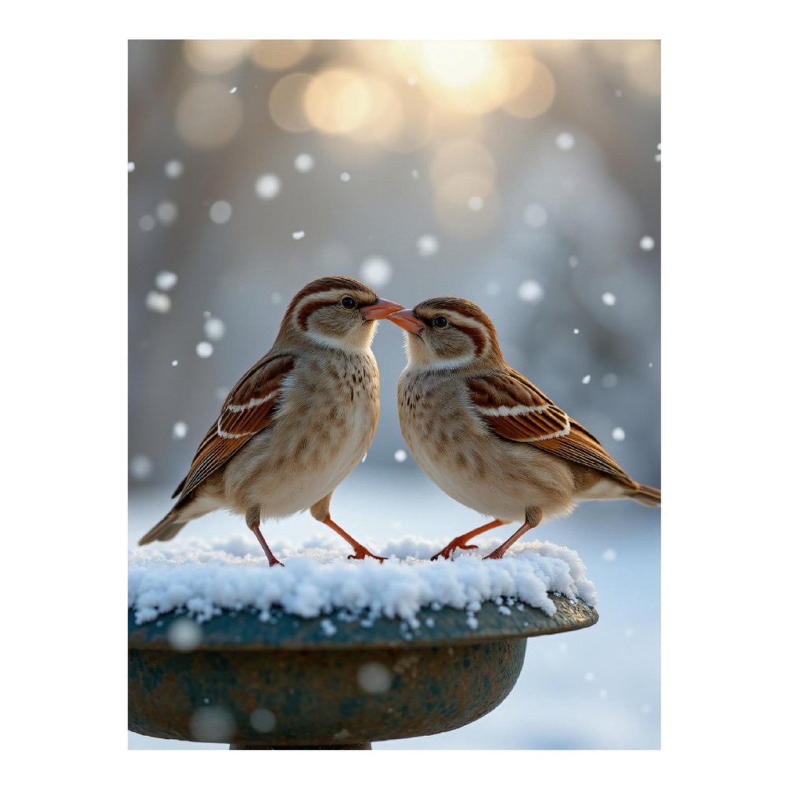 Diamond Art Kits for Adults - Sparrows Snowy Day Frosted Perch 5d Diamond Painting for Adults, Diamond Art for Adults Beginners, Frameless Diamond Painting Kits for Adults for Home Wall Decor