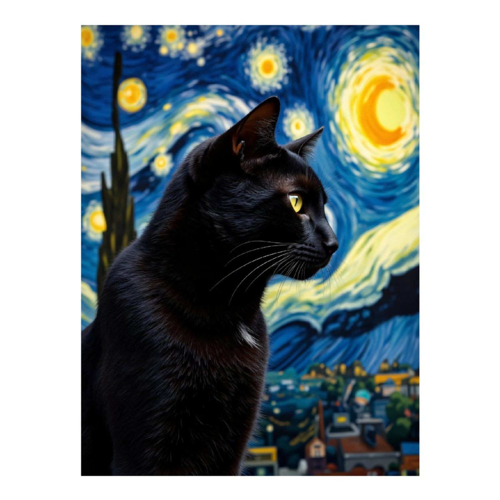 Diamond Art Kits for Adults, Starry Night Black Cat 5D Diamond Painting Kits for Adults Beginners, DIY Full Drill Diamond Painting, Gem Art and Crafts 12x16