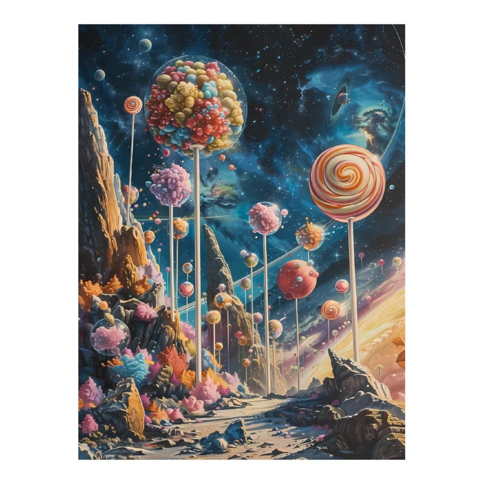 Diamond Art Kits for Adults - Starry Sky Planet Lollipop DIY Frameless ...