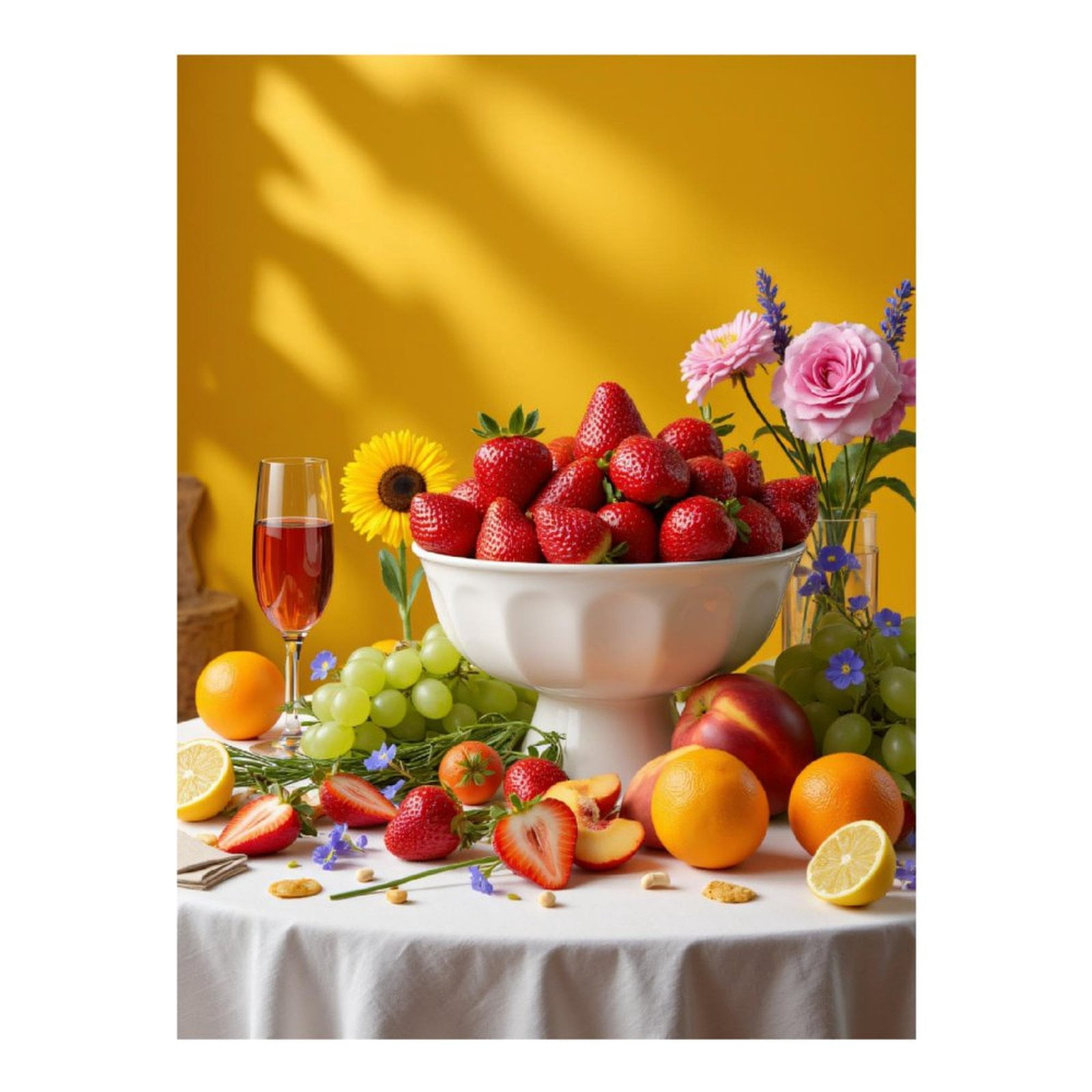 Diamond Art Kits for Adults, Strawberry Fruit Table Setting Floral 5D Diamond Painting Kits for Adults Beginners, DIY Full Drill Diamond Painting, Gem Art and Crafts 12x16