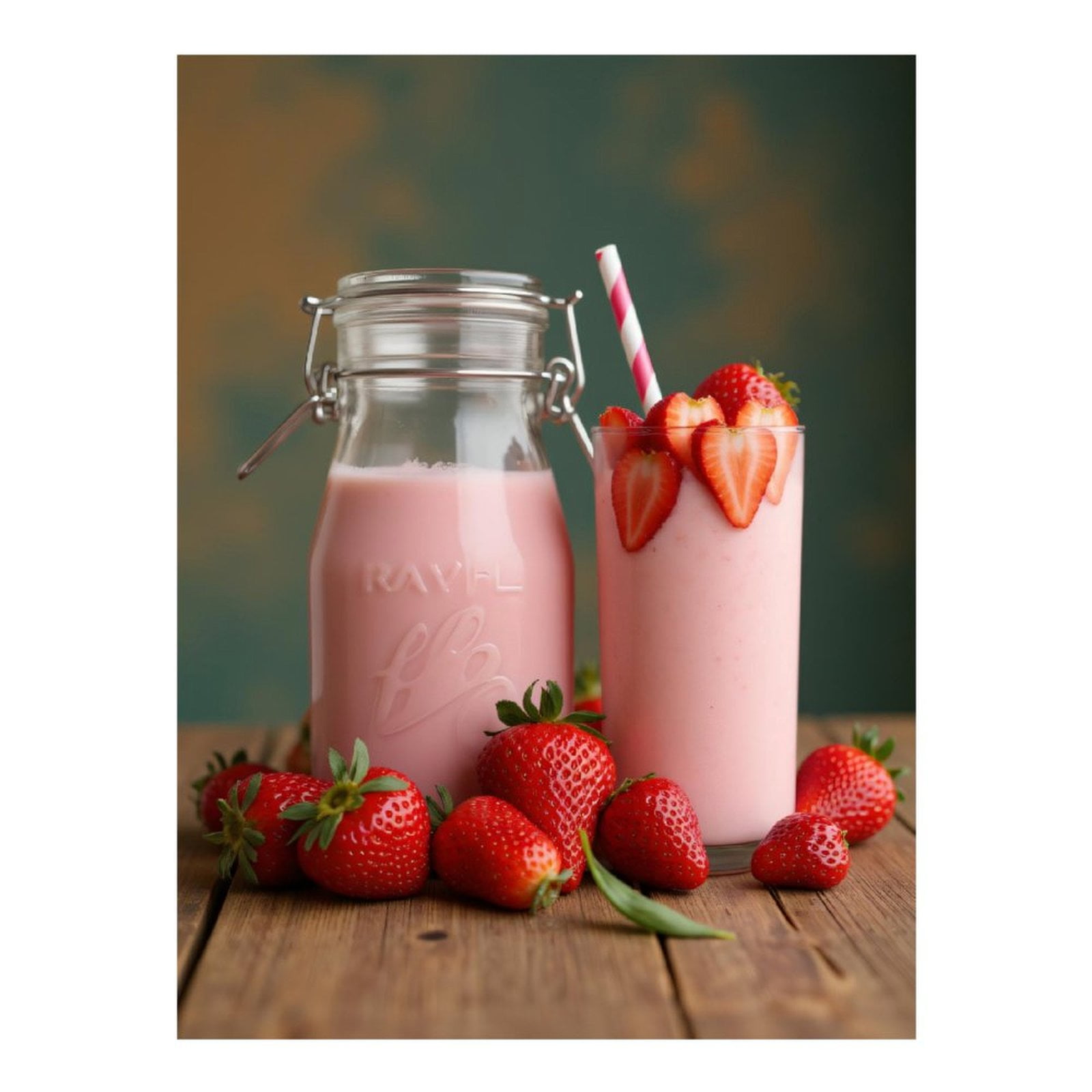 Diamond Art Kits for Adults, Strawberry Smoothie Beverage Display 5D Diamond Painting Kits for Adults Beginners, DIY Full Drill Diamond Painting, Gem Art and Crafts 12x16