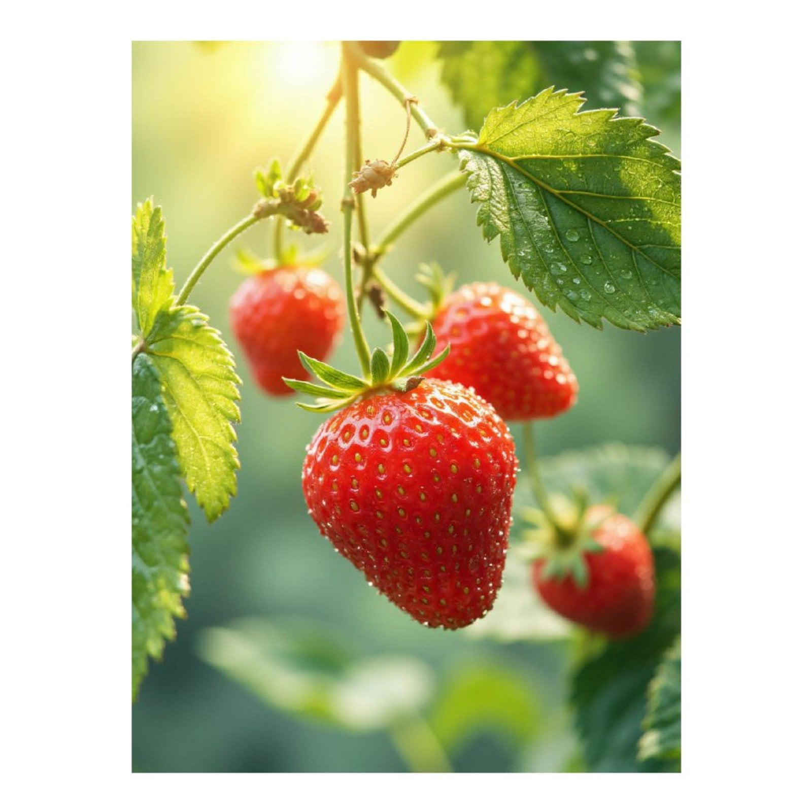 Diamond Art Kits for Adults, Strawberry Sunlit Garden Berries 5D Diamond Painting Kits for Adults Beginners, DIY Full Drill Diamond Painting, Gem Art and Crafts 12x16