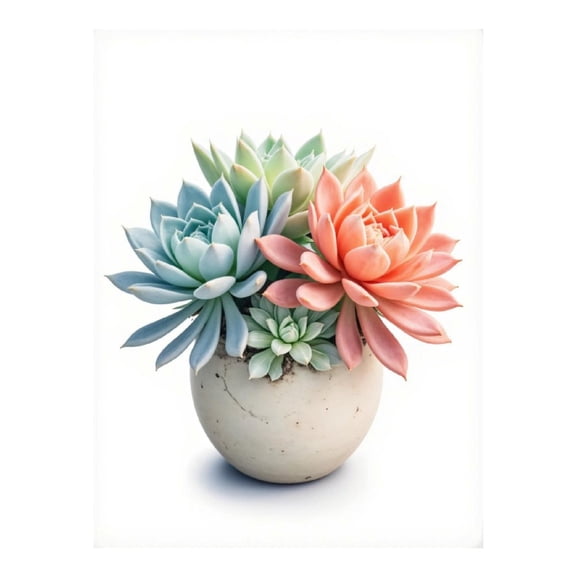 Diamond Art Kits for Adults, Succulent Bouquet Pastel Ceramic Pot 5D Diamond Painting Kits for Adults Beginners, DIY Full Drill Diamond Painting, Gem Art and Crafts 12x16