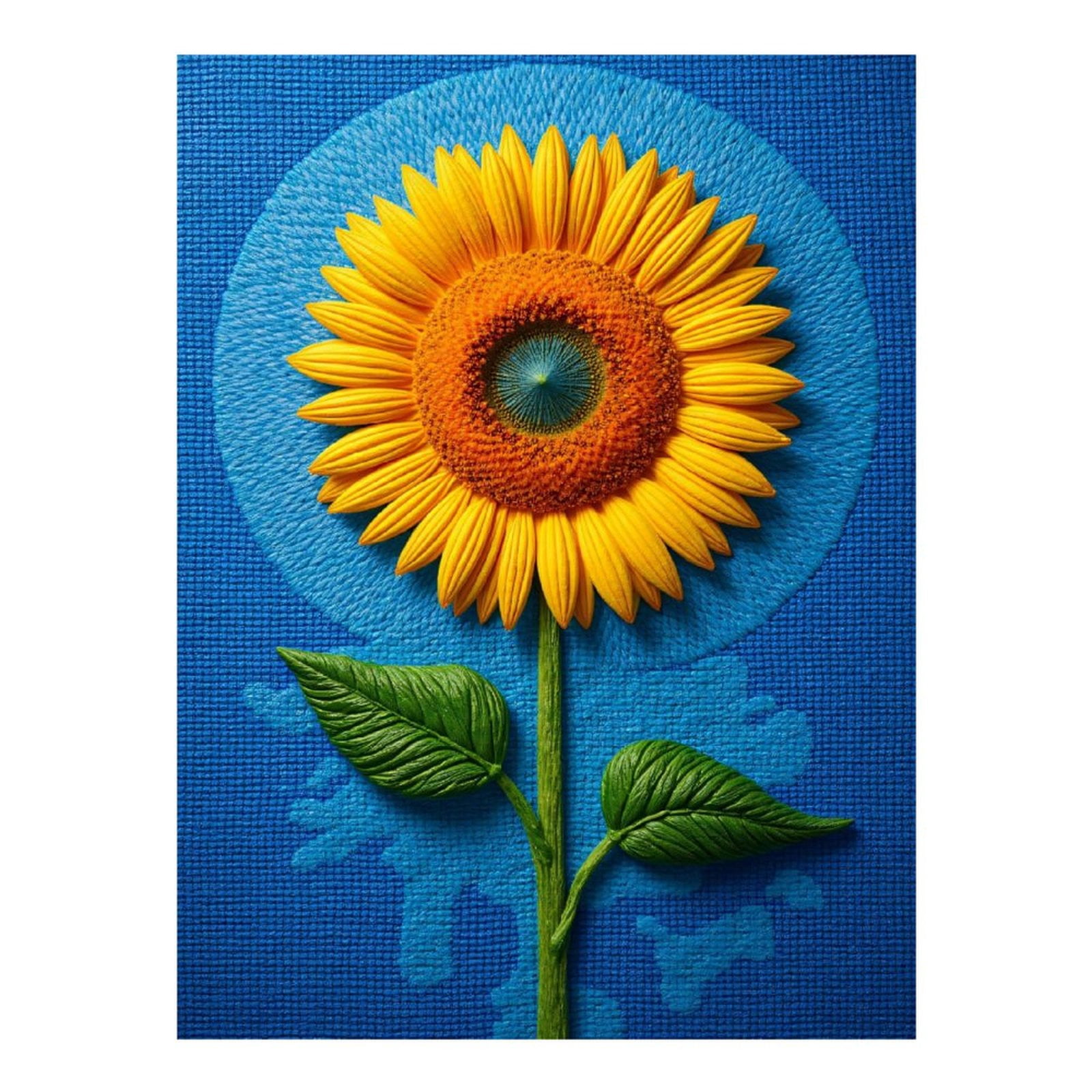 Diamond Art Kits for Adults, Sunflower Blue Canvas Art 5D Diamond Painting Kits for Adults Beginners, DIY Full Drill Diamond Painting, Gem Art and Crafts 12x16