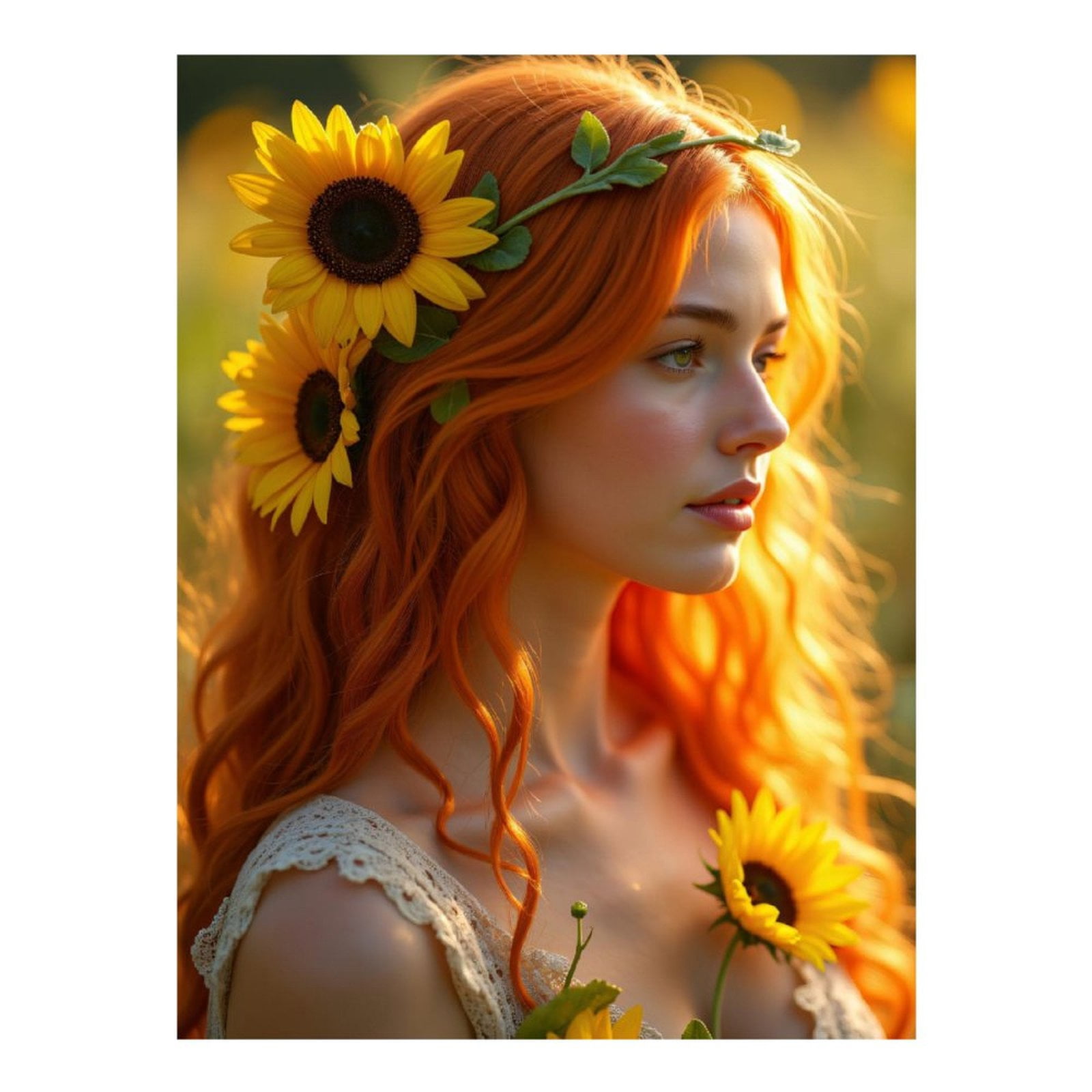 Diamond Art Kits for Adults, Sunflower Fairy Garden Portrait 5D Diamond Painting Kits for Adults Beginners, DIY Full Drill Diamond Painting, Gem Art and Crafts 12x16