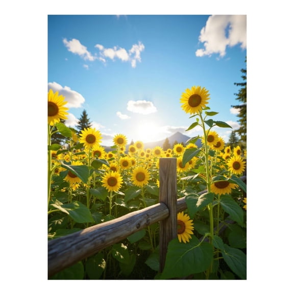 Diamond Art Kits for Adults, Sunflower Field Sunny Day 5D Diamond Painting Kits for Adults Beginners, DIY Full Drill Diamond Painting, Gem Art and Crafts 12x16
