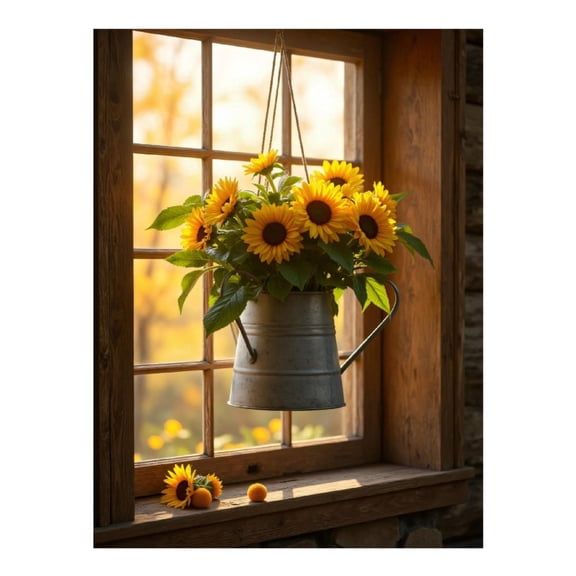 Diamond Art Kits for Adults, Sunflowers In Watering Can 5D Diamond Painting Kits for Adults Beginners, DIY Full Drill Diamond Painting, Gem Art and Crafts 12x16