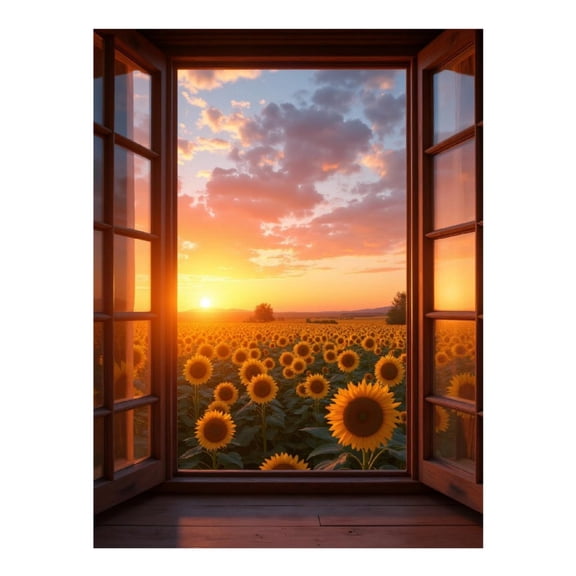 Diamond Art Kits for Adults, Sunlit Sunflower Field View 5D Diamond Painting Kits for Adults Beginners, DIY Full Drill Diamond Painting, Gem Art and Crafts 12x16