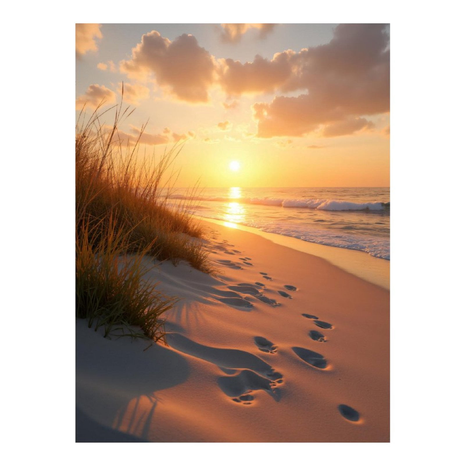 Diamond Art Kits for Adults, Sunset Beach Footprints Serenity 5D ...