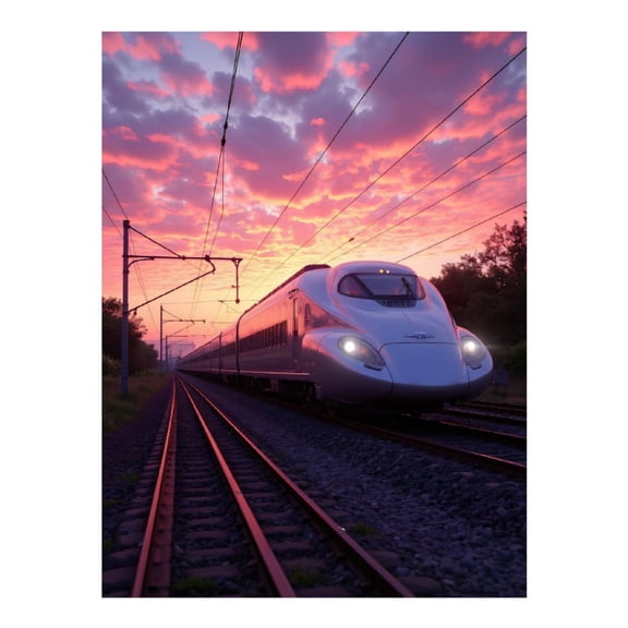 Diamond Art Kits for Adults, Sunset Express Train Journey 5D Diamond Painting Kits for Adults Beginners, DIY Full Drill Diamond Painting, Gem Art and Crafts 12x16