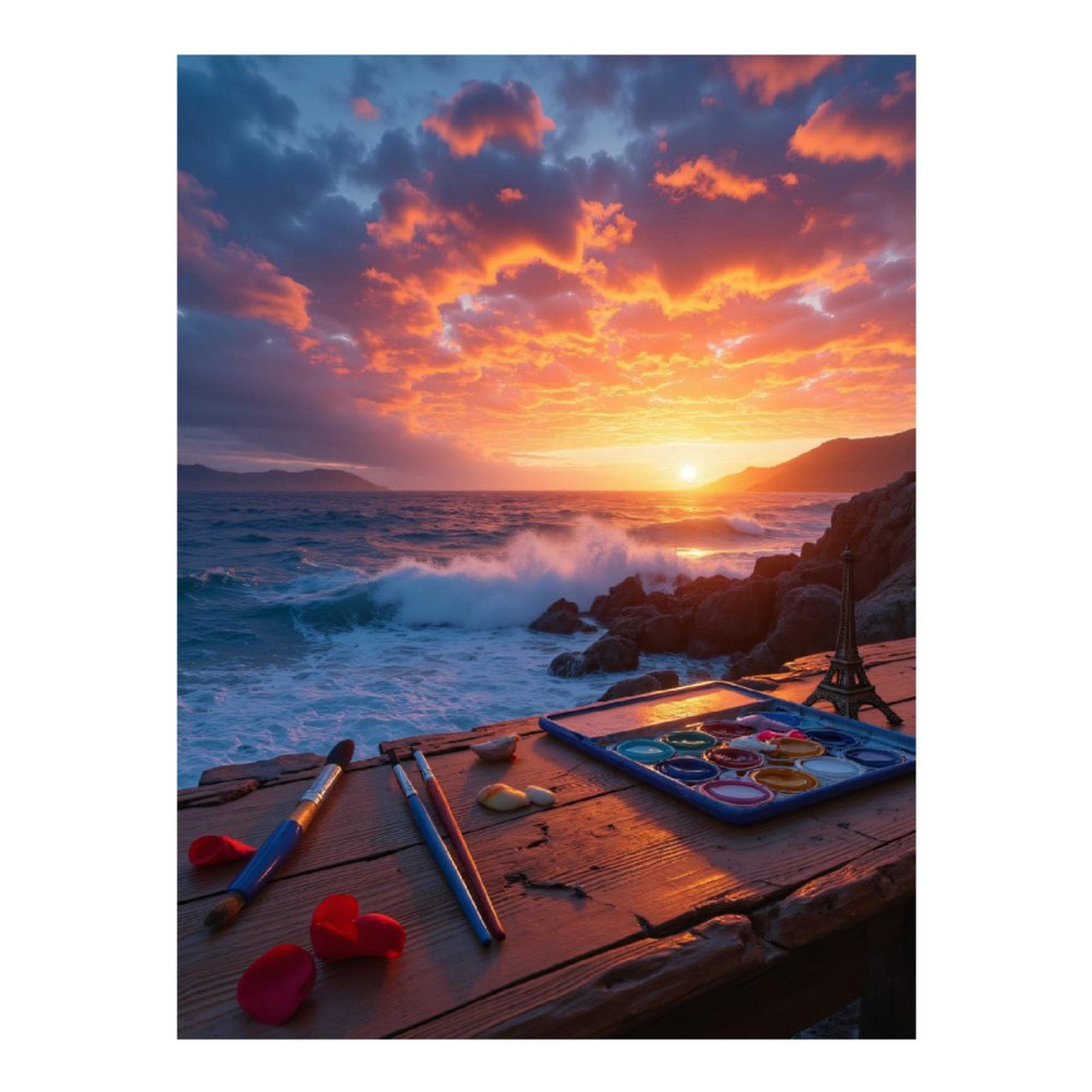 Diamond Art Kits for Adults - Sunset Ocean Art Supplies Beach 5d ...