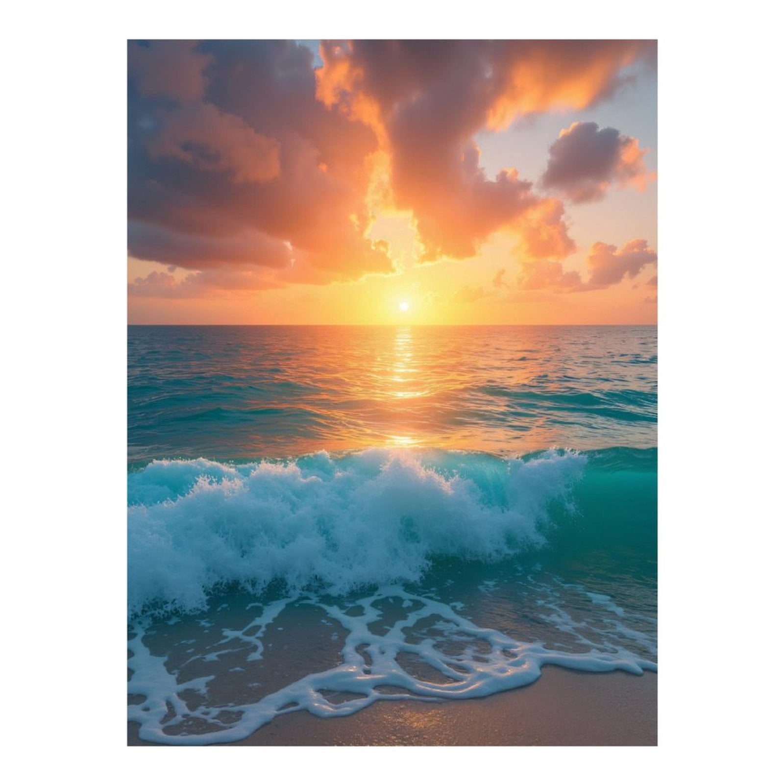 Diamond Art Kits for Adults - Sunset Ocean Waves Beach Serenity 5d ...