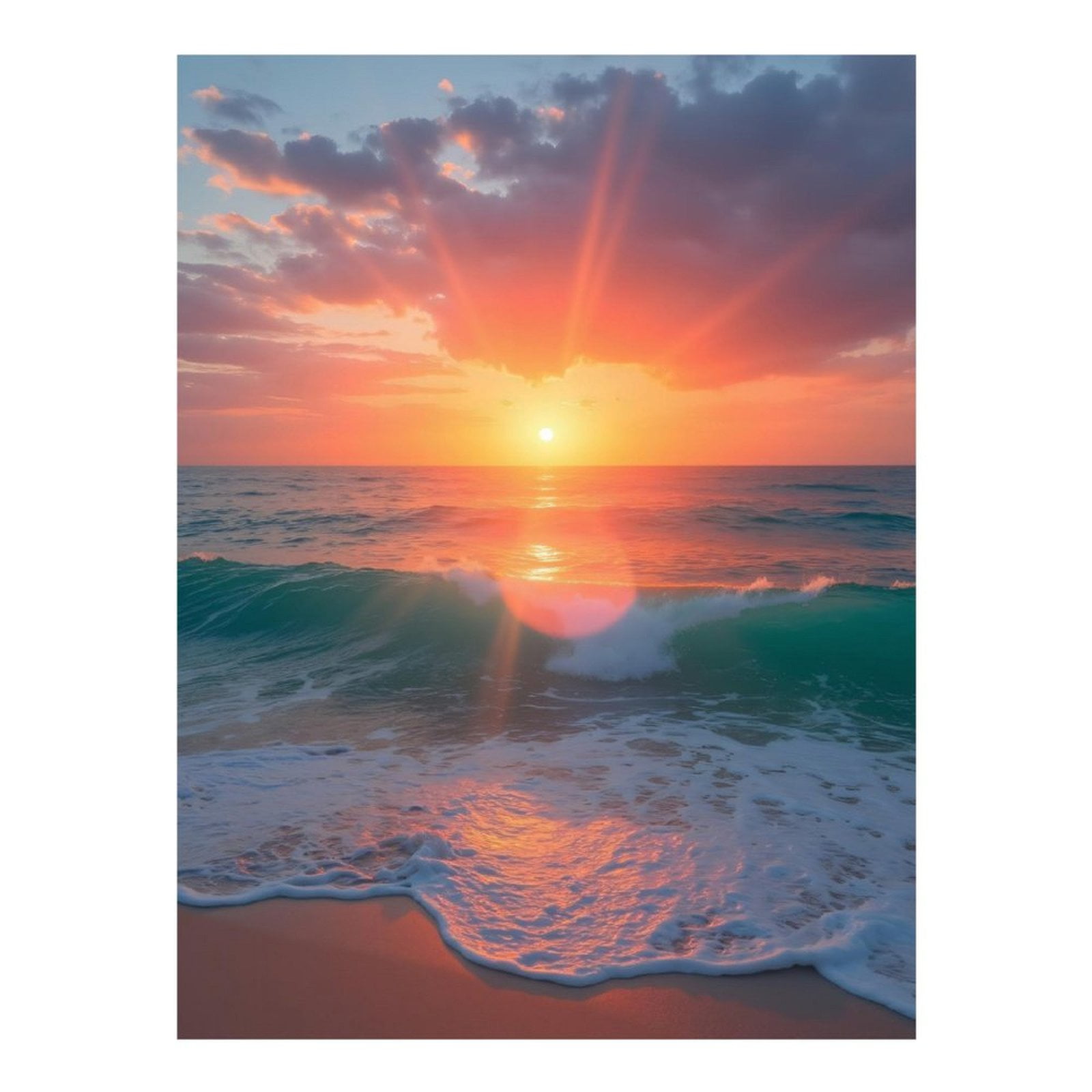 Diamond Art Kits for Adults - Sunset Ocean Waves Reflection 5d Diamond ...