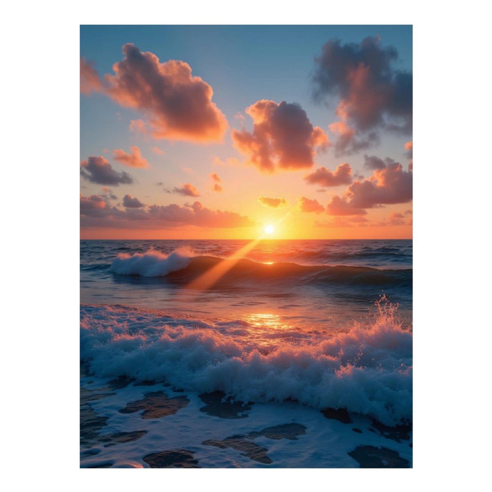 Diamond Art Kits for Adults - Sunset Ocean Waves Sky Clouds 5d Diamond ...