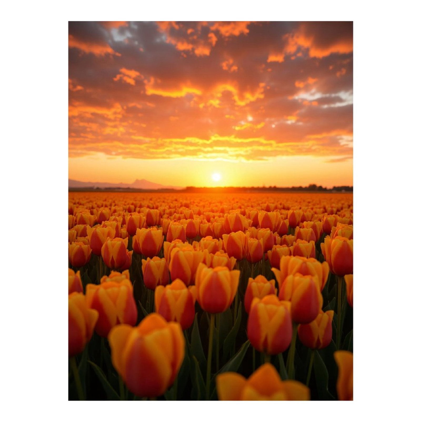 Diamond Art Kits for Adults, Sunset Tulip Field Glow 5D Diamond Painting Kits for Adults Beginners, DIY Full Drill Diamond Painting, Gem Art and Crafts 12x16