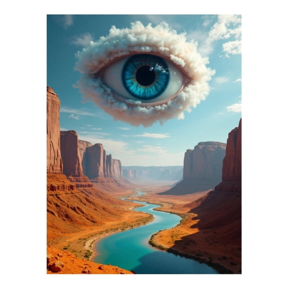 Diamond Art Kits for Adults, Surreal Cloud Eye Canyon River 5D Diamond Painting Kits for Adults Beginners, DIY Full Drill Diamond Painting, Gem Art and Crafts 12x16