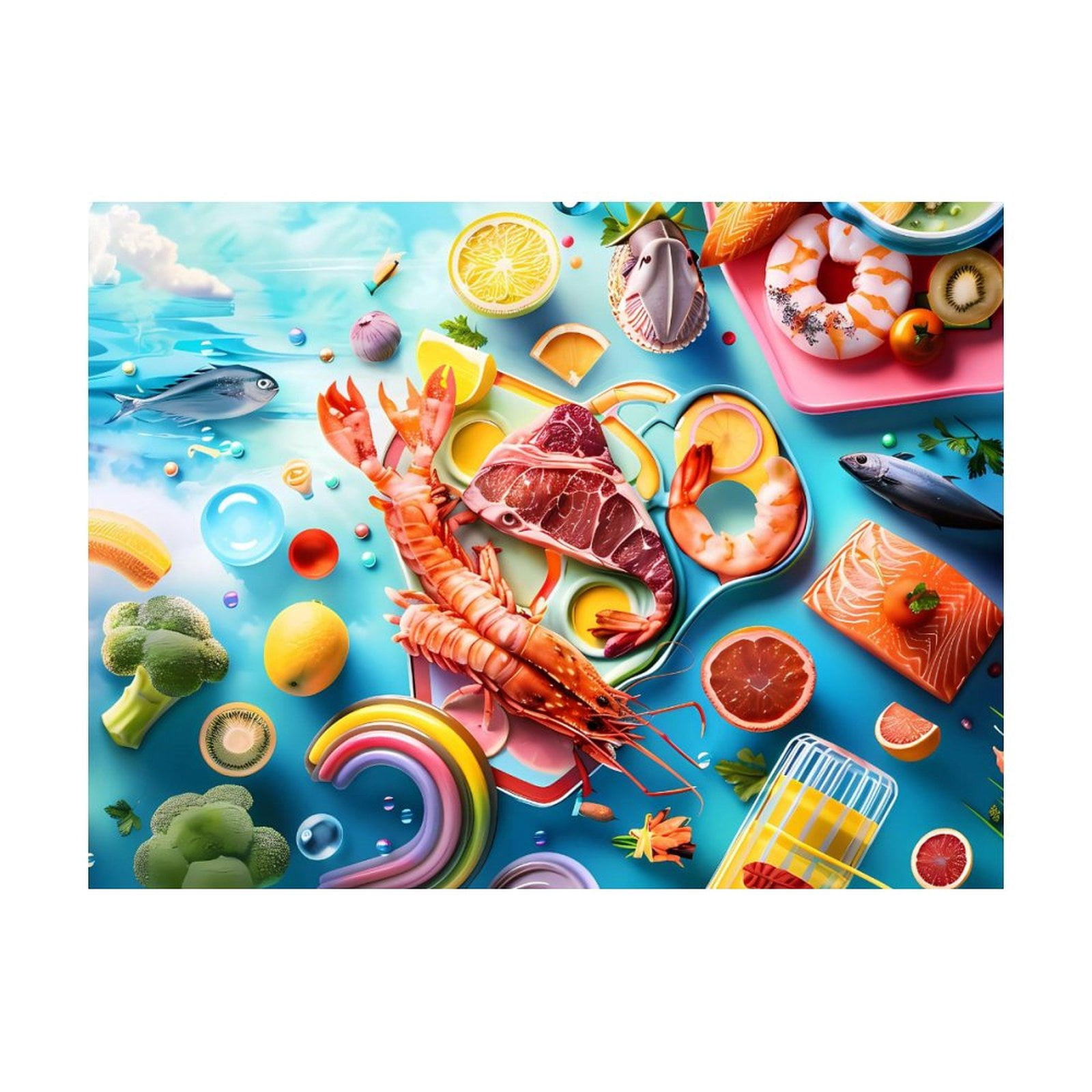 Diamond Art Kits for Adults, Surreal Seafood ExtravaganzaDiamond ...