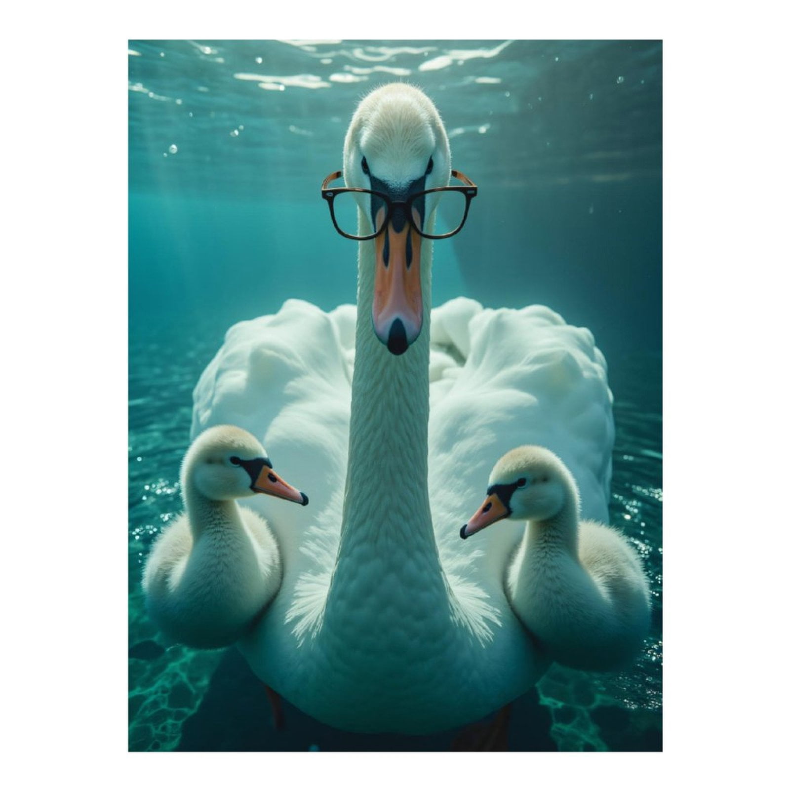 Diamond Art Kits for Adults, Swan Glasses Water Family Portrait 5D Diamond Painting Kits for Adults Beginners, DIY Full Drill Diamond Painting, Gem Art and Crafts 12x16