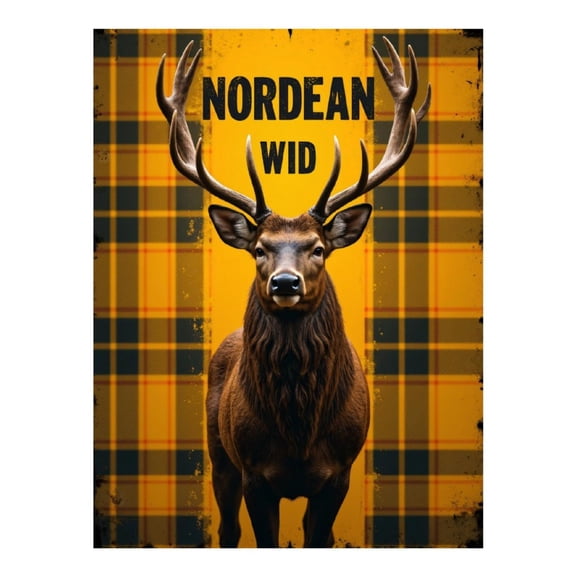 Diamond Art Kits for Adults, Tartan Plaid Stag Antlers Majestic 5D Diamond Painting Kits for Adults Beginners, DIY Full Drill Diamond Painting, Gem Art and Crafts 12x16