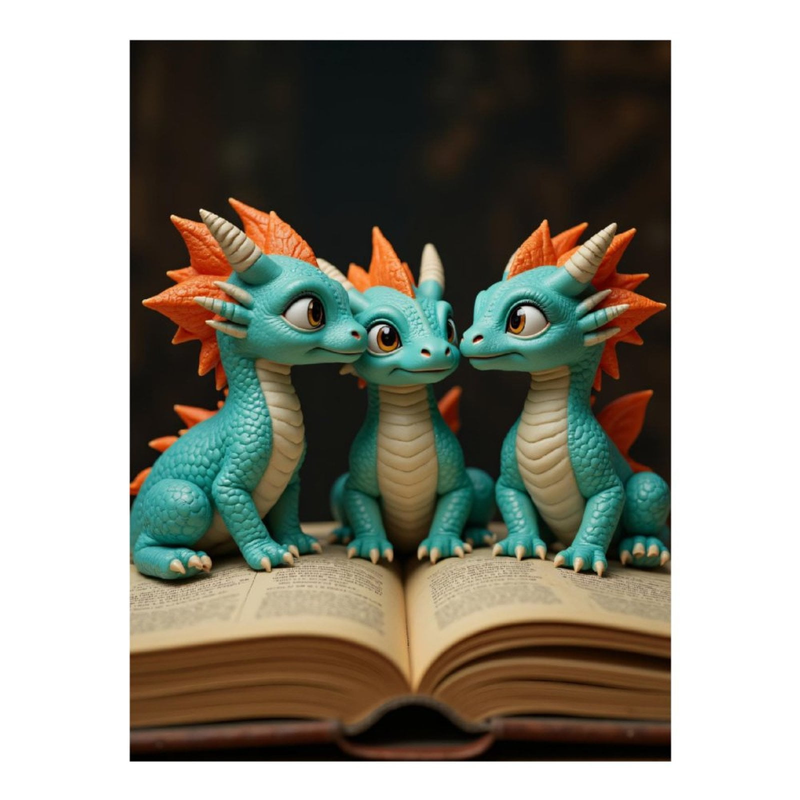 Diamond Art Kits for Adults, Three Cute Dragons Reading Together 5D Diamond Painting Kits for Adults Beginners, DIY Full Drill Diamond Painting, Gem Art and Crafts 12x16