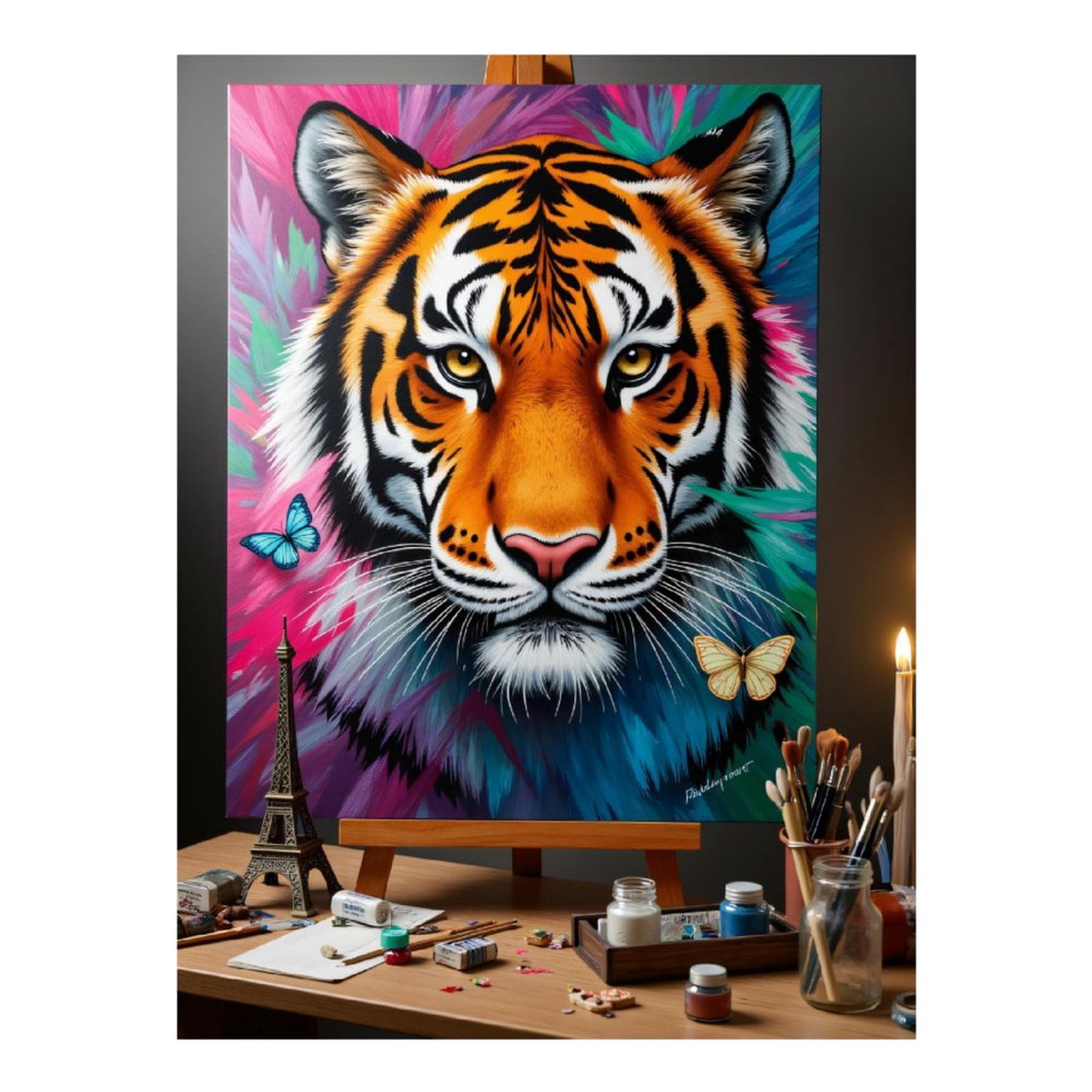 Diamond Art Kits for Adults, Tiger Canvas Vivid Colors Art Supplies 5D Diamond Painting Kits for Adults Beginners, DIY Full Drill Diamond Painting, Gem Art and Crafts 12x16