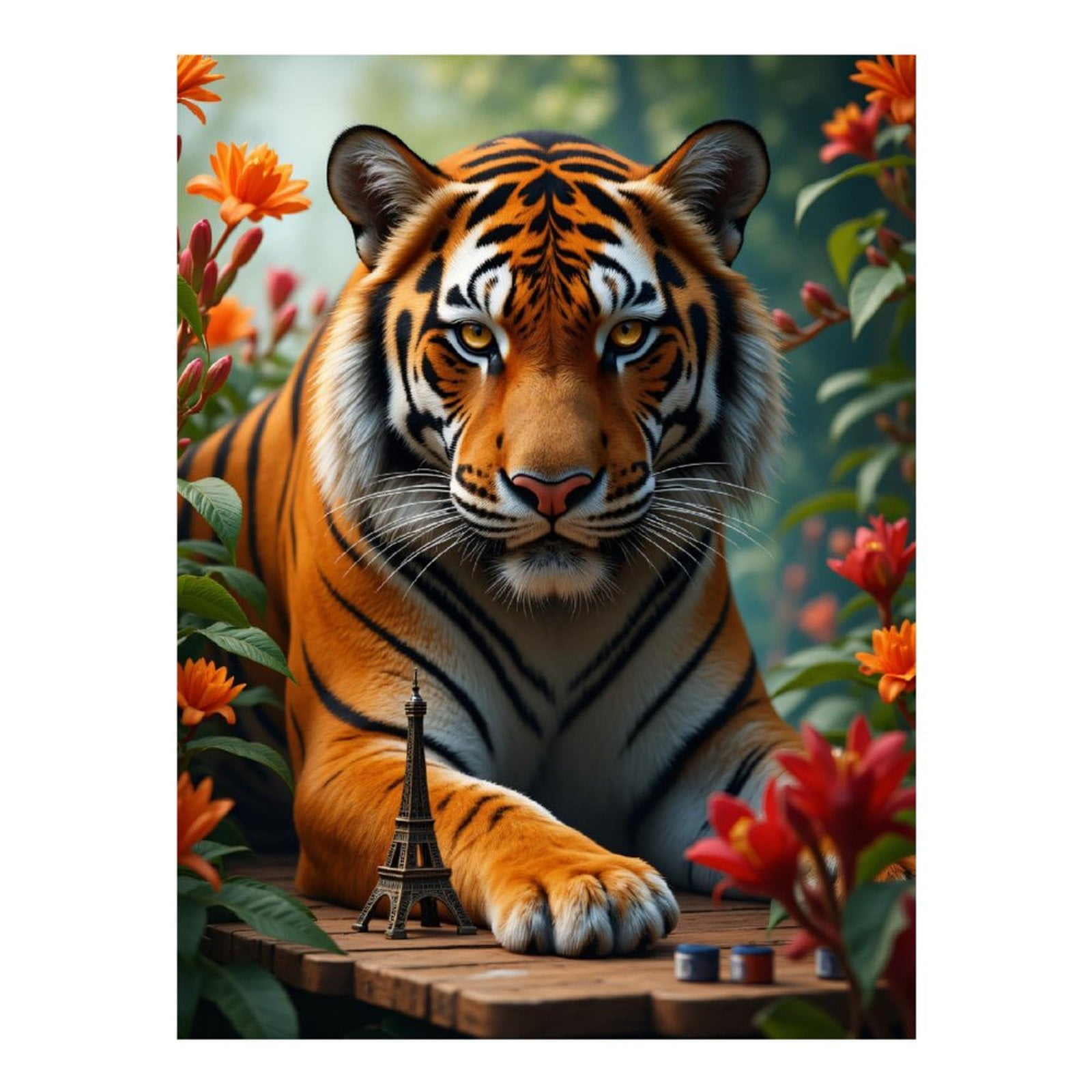 Diamond Art Kits for Adults, Tiger Paris Miniature Blossoms 5D Diamond Painting Kits for Adults Beginners, DIY Full Drill Diamond Painting, Gem Art and Crafts 12x16