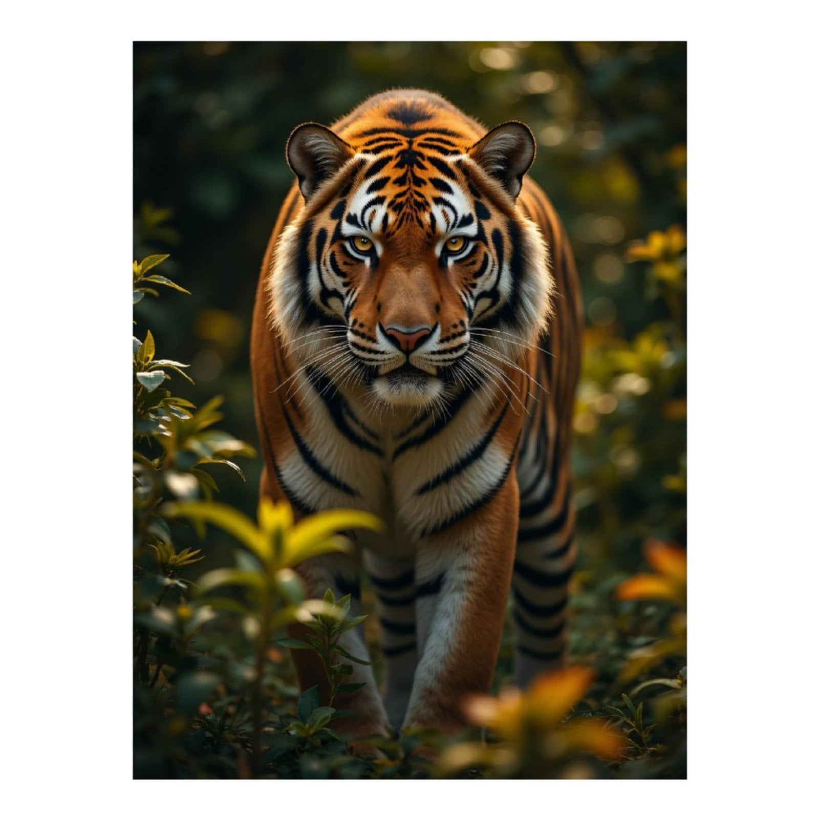 Diamond Art Kits for Adults, Tiger Walking Through Lush Jungle 5D Diamond Painting Kits for Adults Beginners, DIY Full Drill Diamond Painting, Gem Art and Crafts 12x16