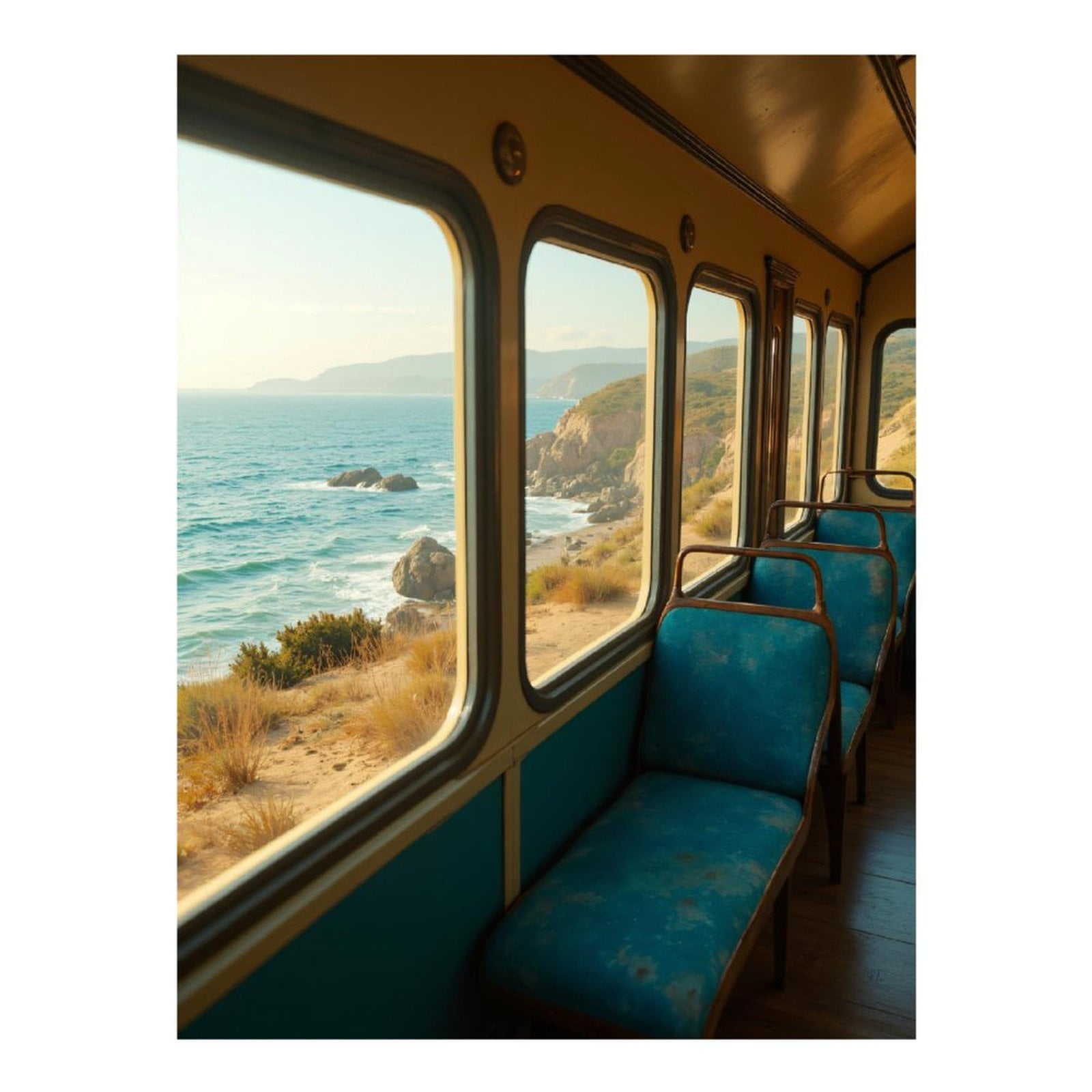 Diamond Art Kits for Adults, Train Coastal Scenic View 5D Diamond Painting Kits for Adults Beginners, DIY Full Drill Diamond Painting, Gem Art and Crafts 12x16