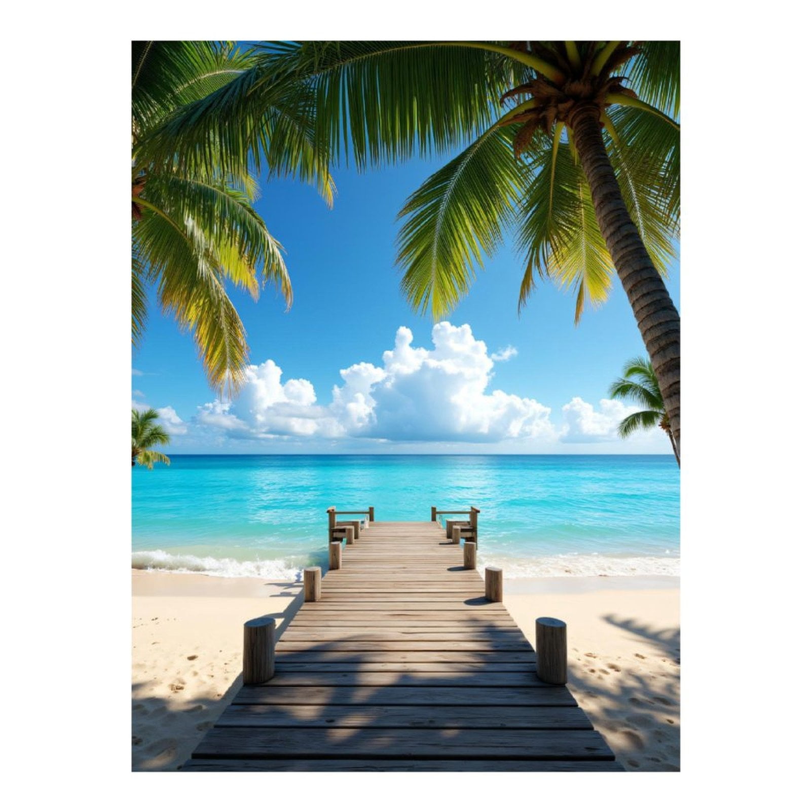 Diamond Art Kits for Adults - Tropical Beach Pier Ocean Sky 5d Diamond ...