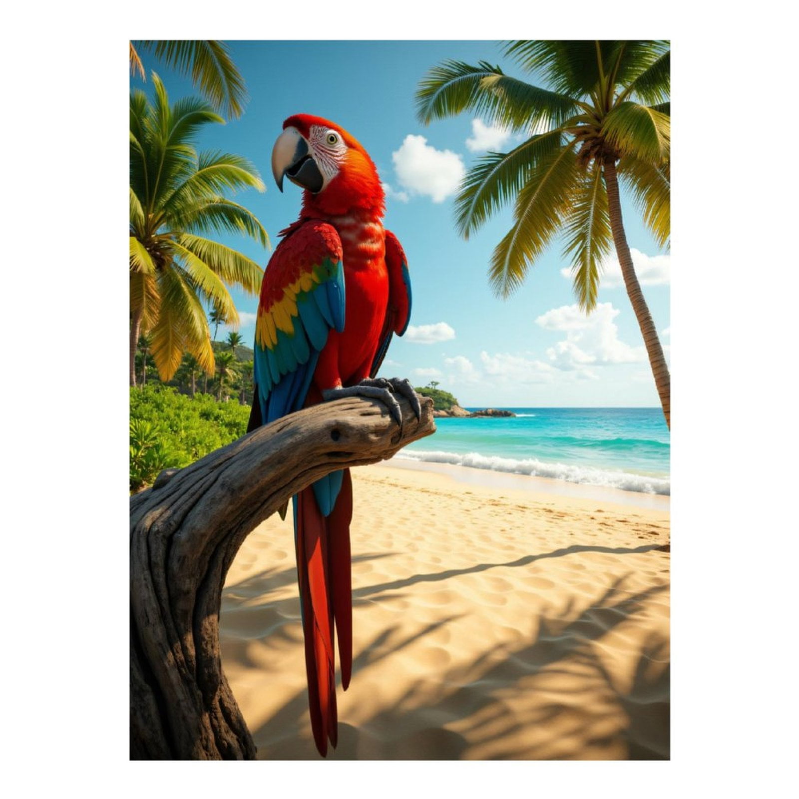 Diamond Art Kits for Adults, Tropical Parrot Beach Scene 5D Diamond Painting Kits for Adults Beginners, DIY Full Drill Diamond Painting, Gem Art and Crafts 12x16