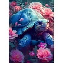Diamond Art Kits for Adults, Turtle Diamond Art Kits Full Drill 5D Animal Diamond Art, Flowers Diamond Gem Dots Art and Crafts for Gift Home Wall Decor