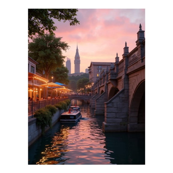 Diamond Art Kits for Adults, Venice Style Canal Sunset Romance 5D Diamond Painting Kits for Adults Beginners, DIY Full Drill Diamond Painting, Gem Art and Crafts 12x16