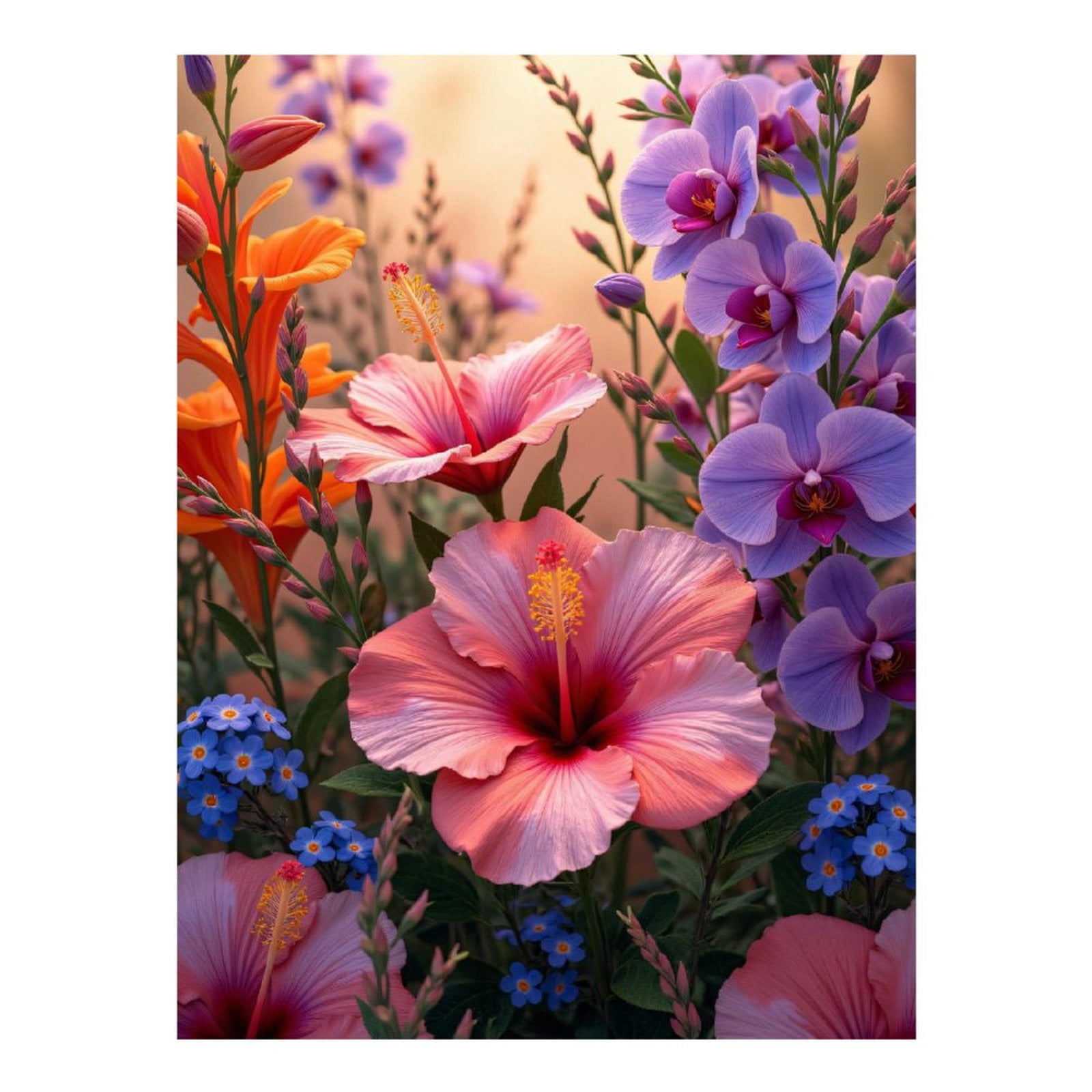 Diamond Art Kits for Adults - Vibrant Floral Garden Blooms 5d Diamond Painting for Adults, Diamond Art for Adults Beginners, Frameless Diamond Painting Kits for Adults for Home Wall Decor