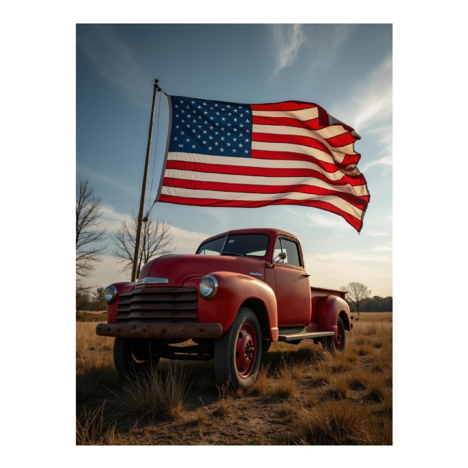 Diamond Art Kits for Adults - Vintage Red Truck American Flag 5d Diamond Painting for Adults, Diamond Art for Adults Beginners, Frameless Diamond Painting Kits for Adults for Home Wall Decor