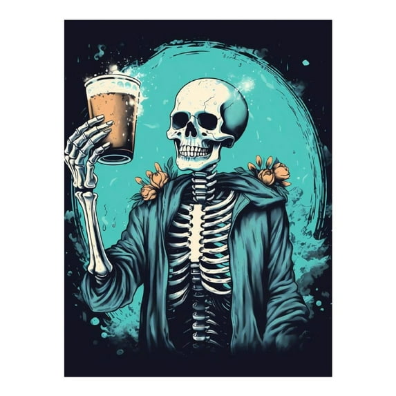 Diamond Art Kits for Adults, Vintage Skull BeerDiamond Painting Kits for Beginners, Frameless Round 5D Full Drill Diamonds Art Gem Art Crafts Home Decor Gifts
