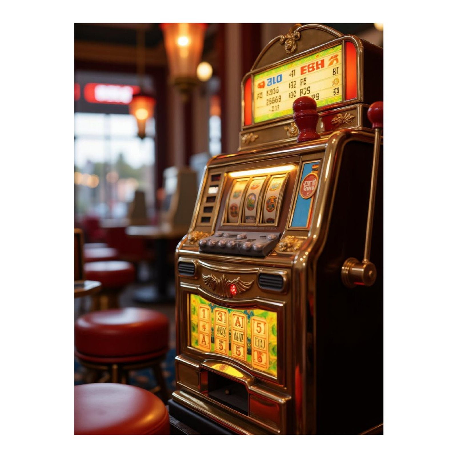 Diamond Art Kits for Adults, Vintage Slot Machine In Casino 5D Diamond Painting Kits for Adults Beginners, DIY Full Drill Diamond Painting, Gem Art and Crafts 12x16