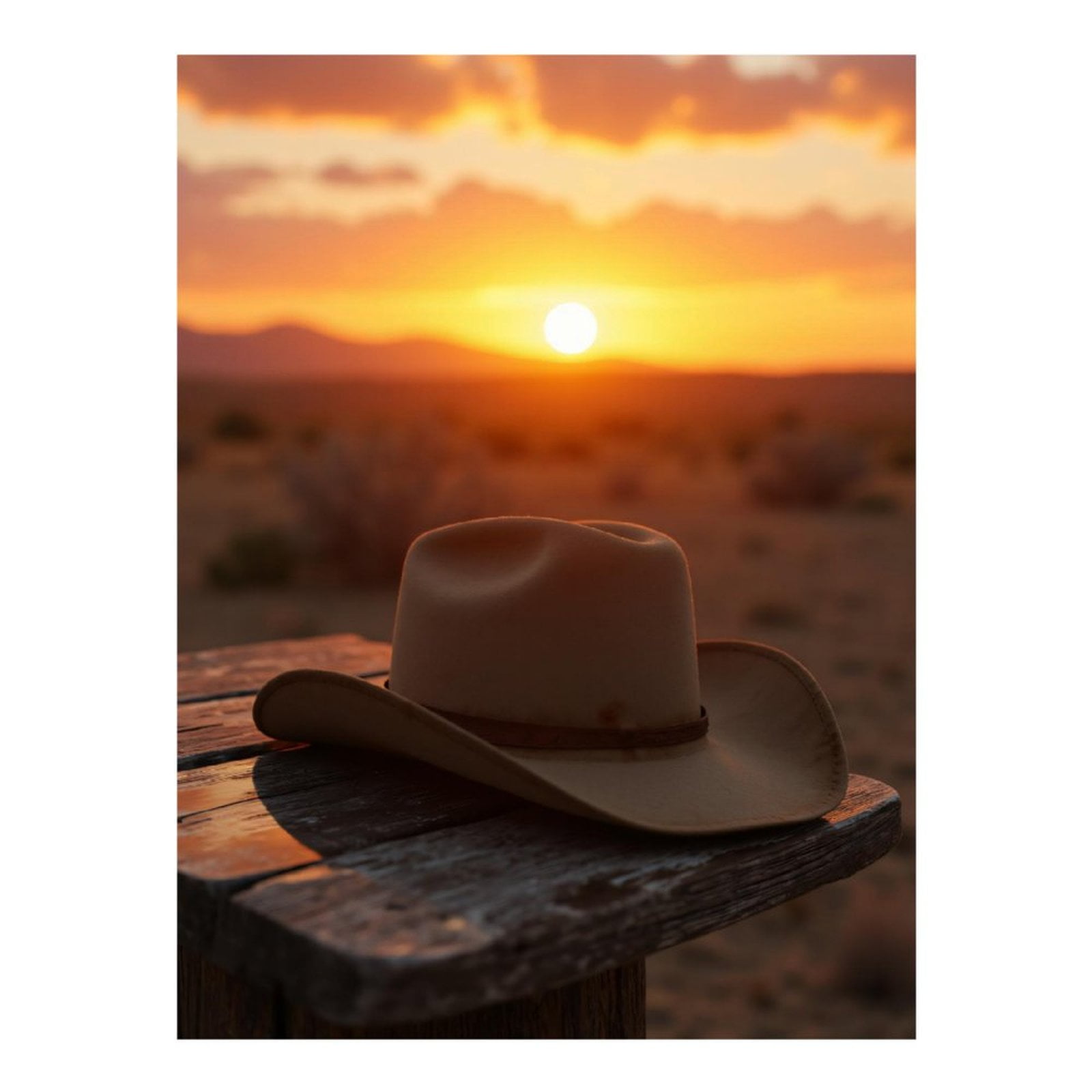 Diamond Art Kits for Adults, Western Sunset Cowboy Hat Desert 5D Diamond Painting Kits for Adults Beginners, DIY Full Drill Diamond Painting, Gem Art and Crafts 12x16
