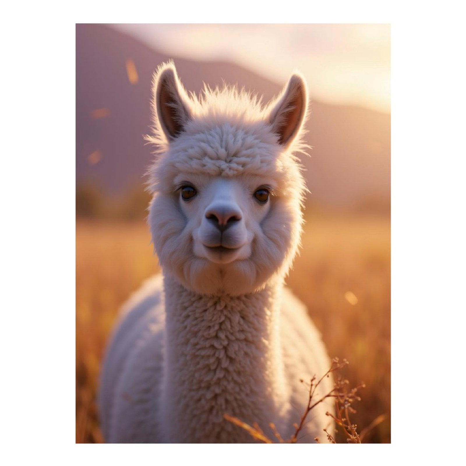 Diamond Art Kits for Adults, White Alpaca Golden Hour Meadow 5D Diamond Painting Kits for Adults Beginners, DIY Full Drill Diamond Painting, Gem Art and Crafts 12x16