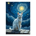 thumbnail image 1 of Diamond Art Kits for Adults, White Cat Starry Night Sky 5D Diamond Painting Kits for Adults Beginners, DIY Full Drill Diamond Painting, Gem Art and Crafts 12x16, 1 of 7