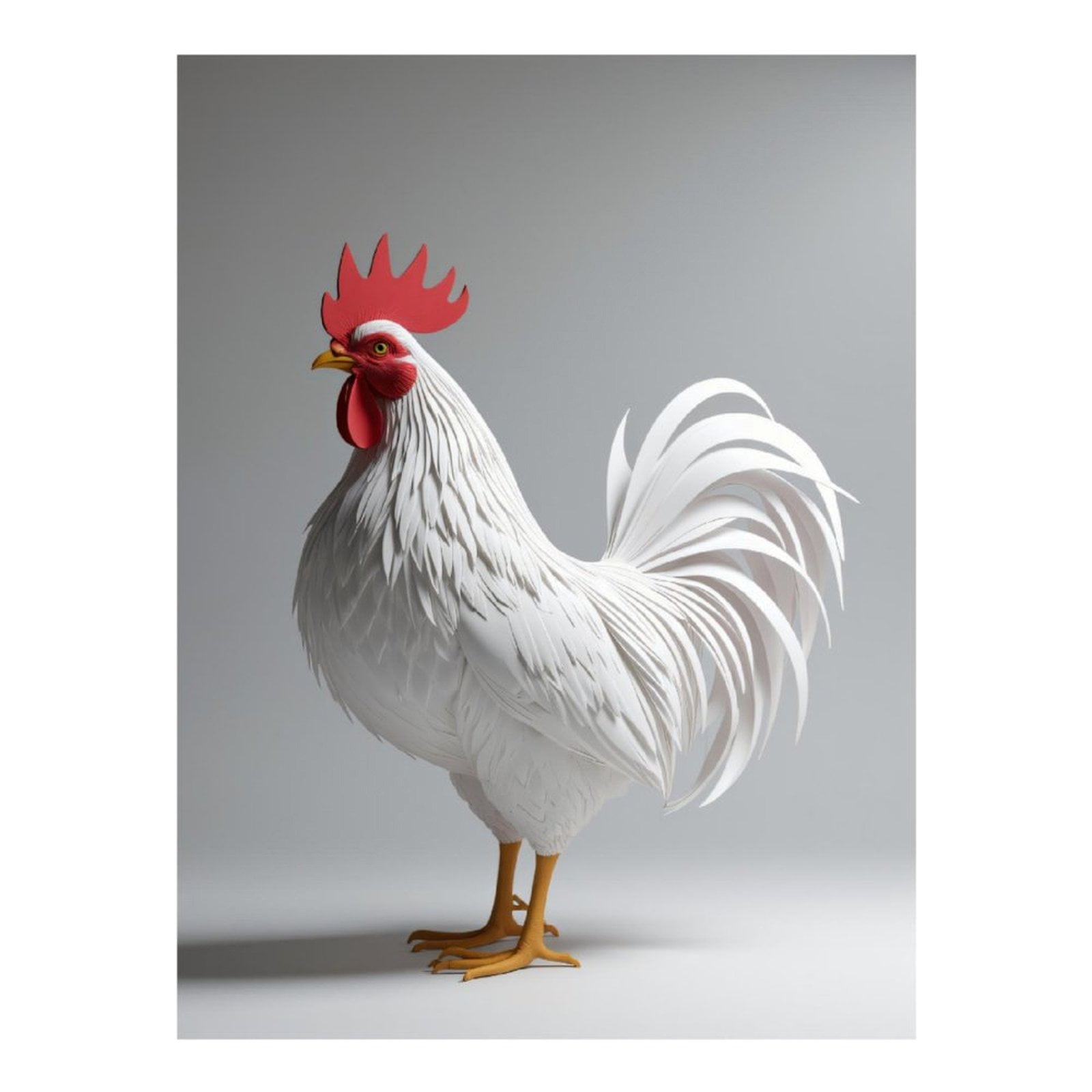 Diamond Art Kits for Adults, White Rooster Paper Art 5D Diamond Painting Kits for Adults Beginners, DIY Full Drill Diamond Painting, Gem Art and Crafts 12x16