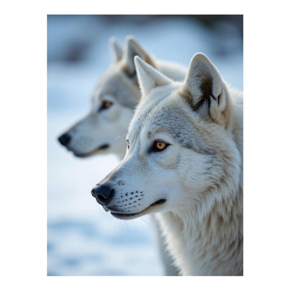 Diamond Art Kits for Adults - White Wolves Snowy Landscape 5d Diamond Painting for Adults, Diamond Art for Adults Beginners, Frameless Diamond Painting Kits for Adults for Home Wall Decor