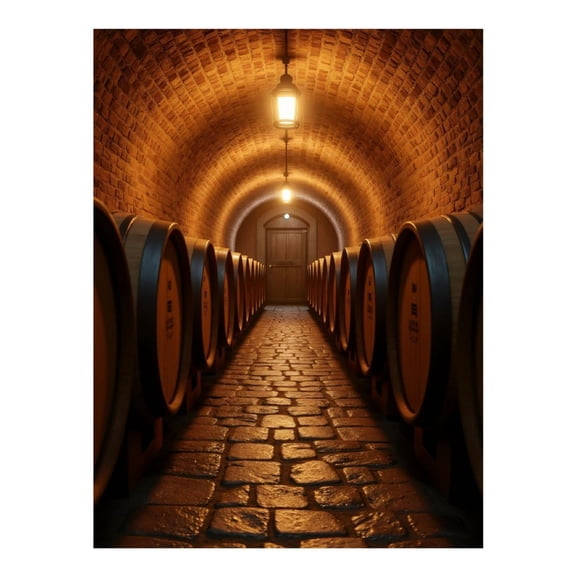 Diamond Art Kits for Adults, Wine Cellar Rustic Barrels Lighting 5D Diamond Painting Kits for Adults Beginners, DIY Full Drill Diamond Painting, Gem Art and Crafts 12x16