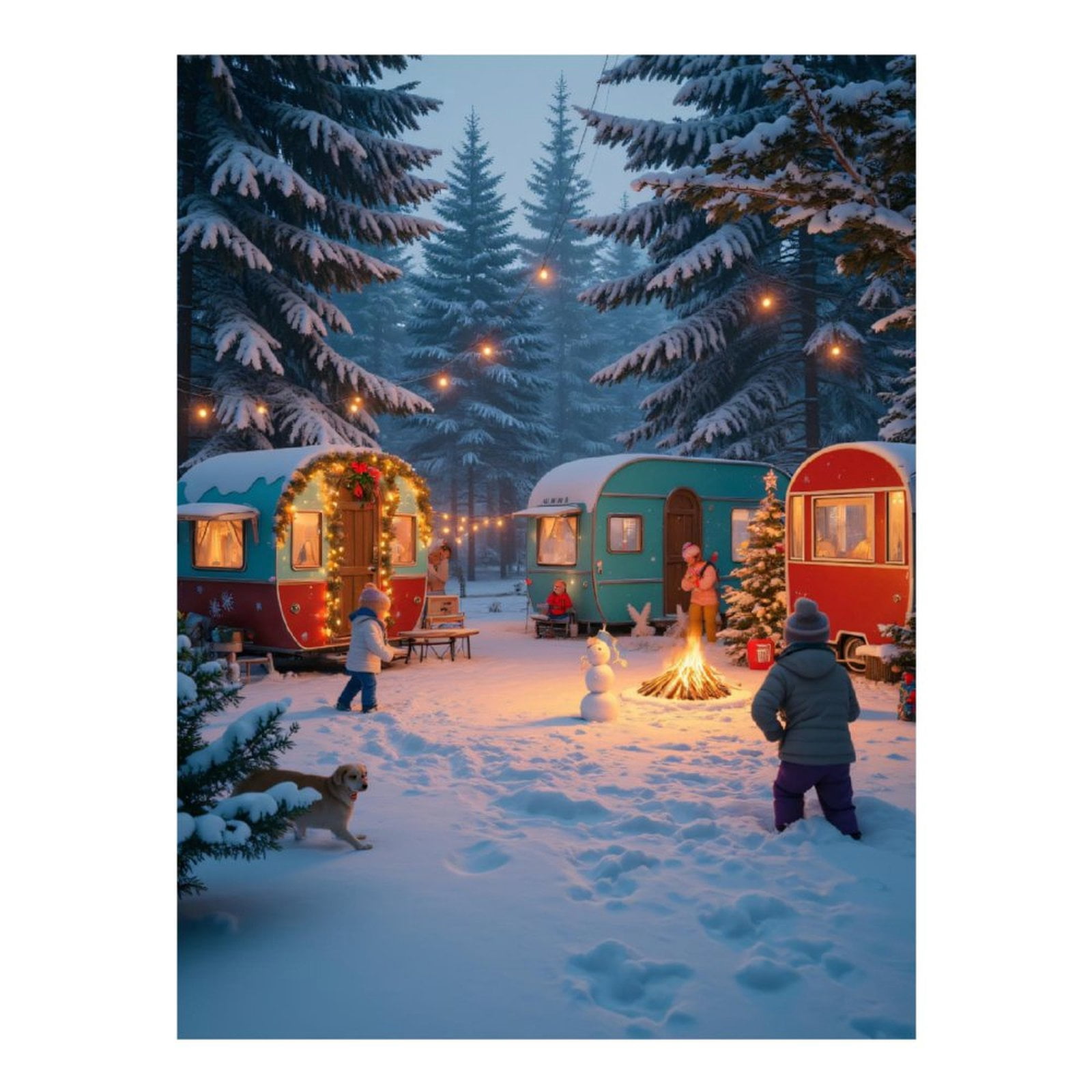 Diamond Art Kits for Adults, Winter Camping Festive Scene 5D Diamond Painting Kits for Adults Beginners, DIY Full Drill Diamond Painting, Gem Art and Crafts 12x16