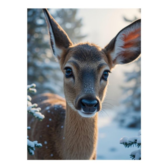 Diamond Art Kits for Adults, Winter Deer Snowy Forest 5D Diamond Painting Kits for Adults Beginners, DIY Full Drill Diamond Painting, Gem Art and Crafts 12x16