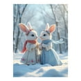 thumbnail image 1 of Diamond Art Kits for Adults, Winter Rabbit Pair Blossom Forest 5D Diamond Painting Kits for Adults Beginners, DIY Full Drill Diamond Painting, Gem Art and Crafts 12x16, 1 of 7